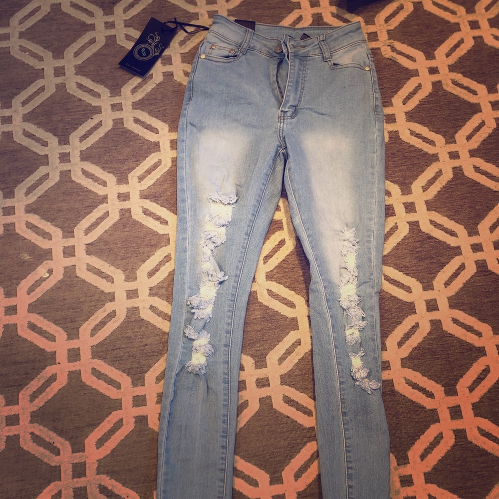 NWT Fashion Nova BYOB Jeans 3/4